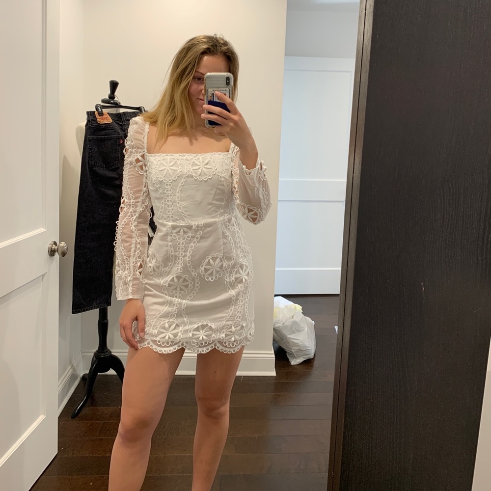white lace dress